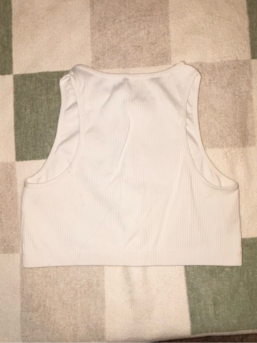 Garage White Ribbed Crop Tank Top - Picture 3 of 3
